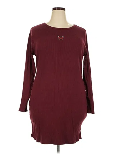 Pre-owned Wild Fable Casual Dress In Burgundy