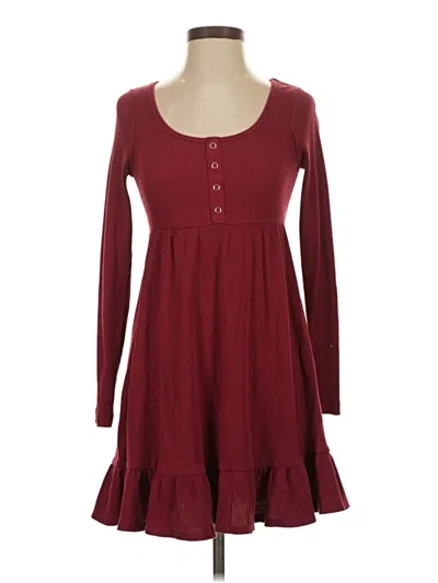 Pre-owned Wild Fable Casual Dress In Burgundy