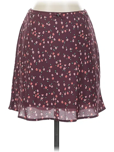 Pre-owned Wild Fable Casual Skirt In Burgundy