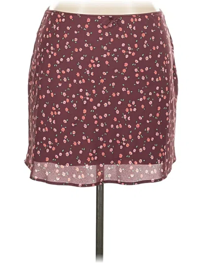 Pre-owned Wild Fable Casual Skirt In Burgundy