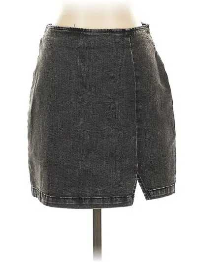 Pre-owned Wild Fable Denim Skirt In Gray
