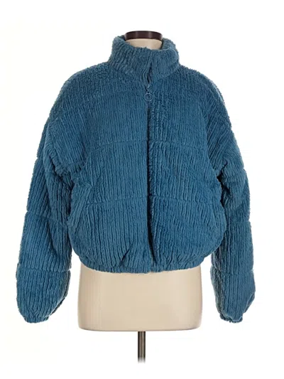 Pre-owned Wild Fable Faux Fur Jacket In Blue