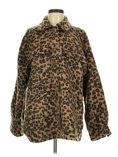 Pre-owned Wild Fable Faux Fur Jacket In Brown