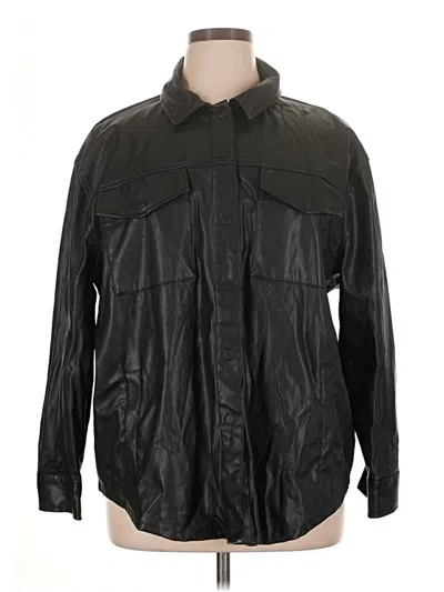 Pre-owned Wild Fable Faux Leather Jacket In Black
