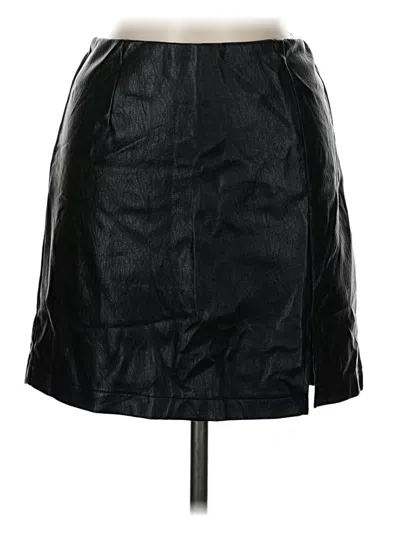 Pre-owned Wild Fable Faux Leather Skirt In Black