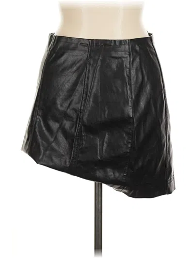 Pre-owned Wild Fable Faux Leather Skirt In Black