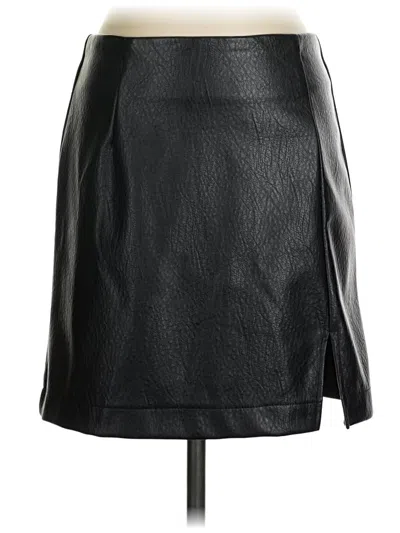 Pre-owned Wild Fable Faux Leather Skirt In Black