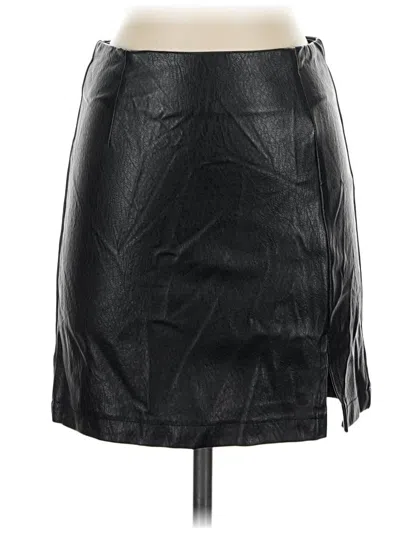 Pre-owned Wild Fable Faux Leather Skirt In Black