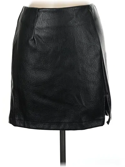 Pre-owned Wild Fable Faux Leather Skirt In Black