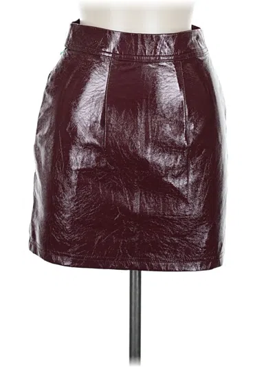 Pre-owned Wild Fable Faux Leather Skirt In Burgundy