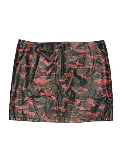 Pre-owned Wild Fable Faux Leather Skirt In Red