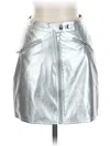 Wild Fable Faux Leather Skirt In Silver