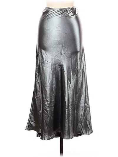 Wild Fable Faux Leather Skirt In Silver