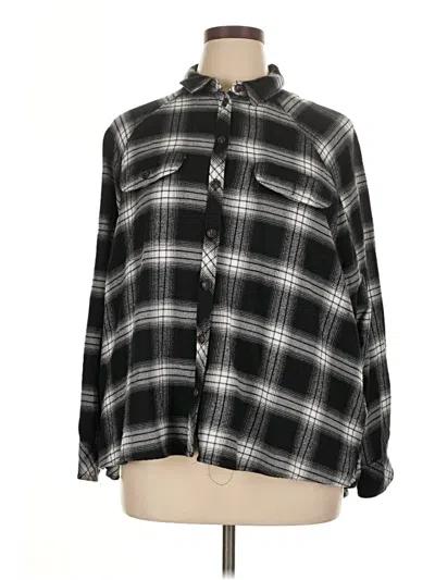 Pre-owned Wild Fable Long Sleeve Blouse In Black