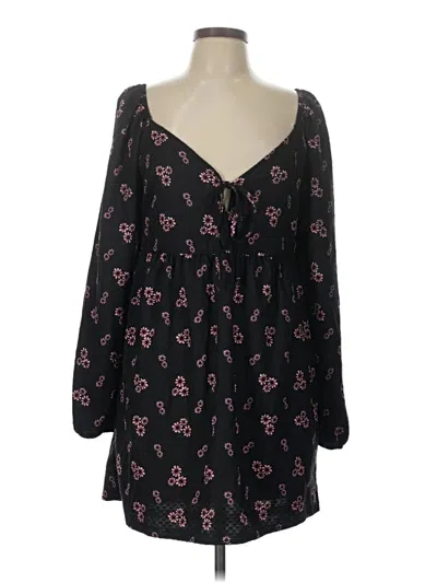 Pre-owned Wild Fable Long Sleeve Blouse In Black
