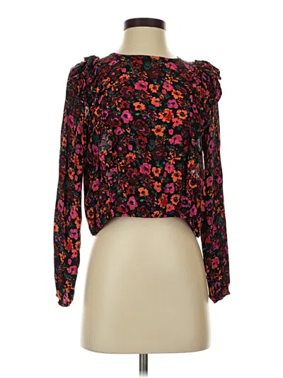 Pre-owned Wild Fable Long Sleeve Blouse In Black