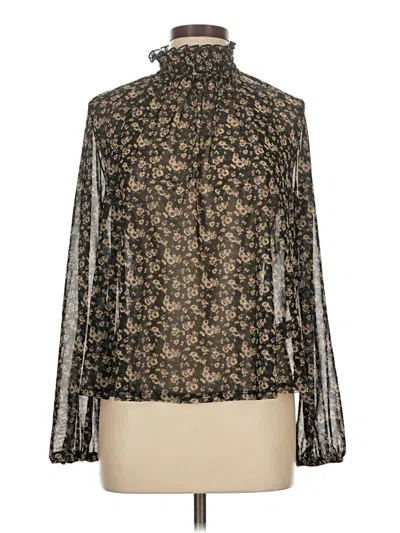 Pre-owned Wild Fable Long Sleeve Blouse In Black