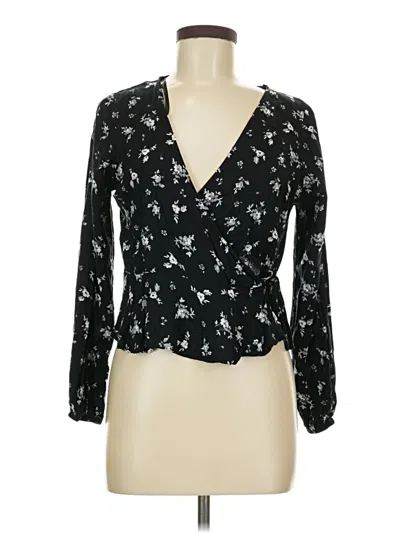 Pre-owned Wild Fable Long Sleeve Blouse In Black