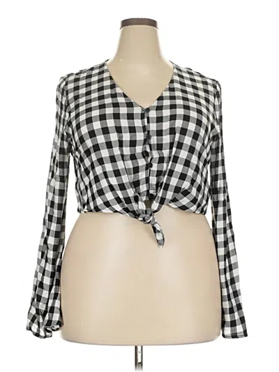 Pre-owned Wild Fable Long Sleeve Blouse In Black