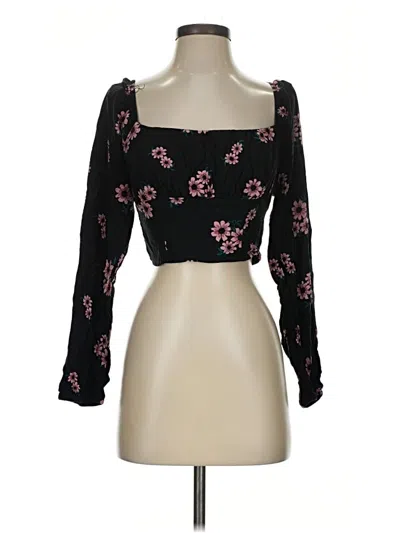 Pre-owned Wild Fable Long Sleeve Blouse In Black