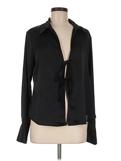 Pre-owned Wild Fable Long Sleeve Blouse In Black