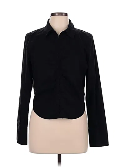 Pre-owned Wild Fable Long Sleeve Blouse In Black