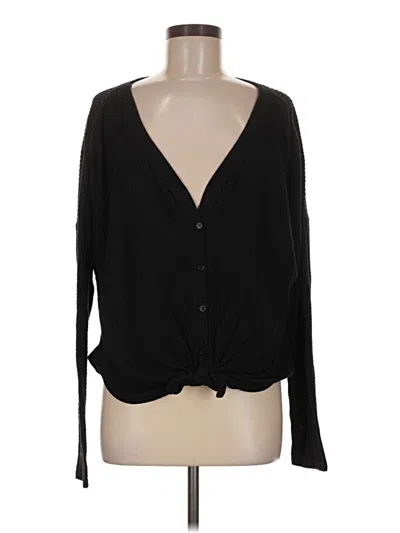 Pre-owned Wild Fable Long Sleeve Blouse In Black