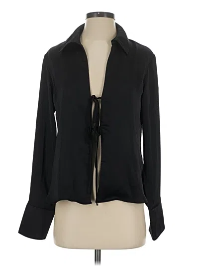 Pre-owned Wild Fable Long Sleeve Blouse In Black