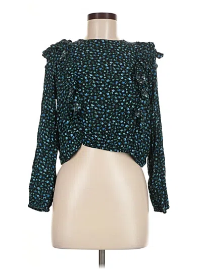 Pre-owned Wild Fable Long Sleeve Blouse In Blue
