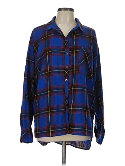 Pre-owned Wild Fable Long Sleeve Blouse In Blue