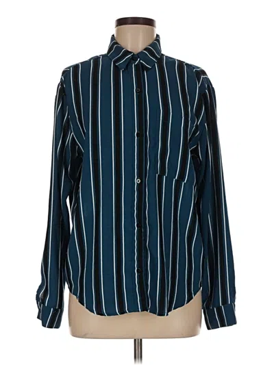 Pre-owned Wild Fable Long Sleeve Blouse In Blue
