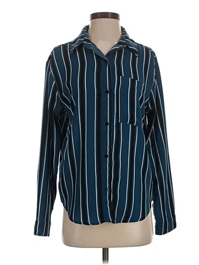 Pre-owned Wild Fable Long Sleeve Blouse In Blue