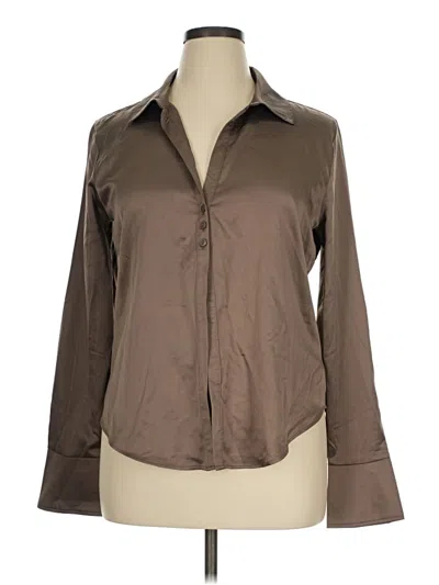 Pre-owned Wild Fable Long Sleeve Blouse In Brown