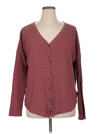 Pre-owned Wild Fable Long Sleeve Blouse In Burgundy