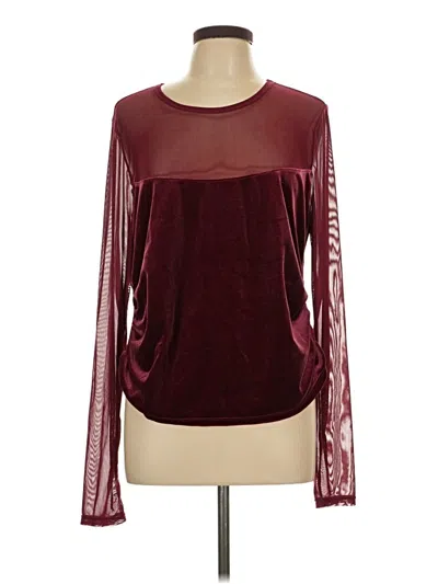 Pre-owned Wild Fable Long Sleeve Blouse In Burgundy