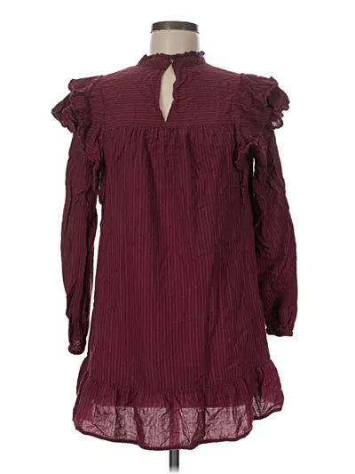 Pre-owned Wild Fable Long Sleeve Blouse In Burgundy