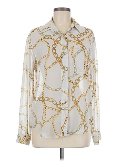 Pre-owned Wild Fable Long Sleeve Blouse In Gold