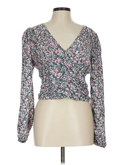 Pre-owned Wild Fable Long Sleeve Blouse In Gray