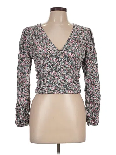 Pre-owned Wild Fable Long Sleeve Blouse In Gray