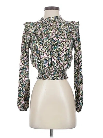 Pre-owned Wild Fable Long Sleeve Blouse In Green