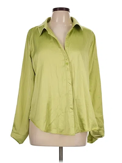 Pre-owned Wild Fable Long Sleeve Blouse In Green