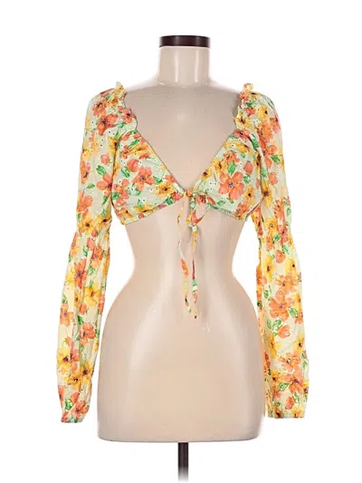 Pre-owned Wild Fable Long Sleeve Blouse In Orange