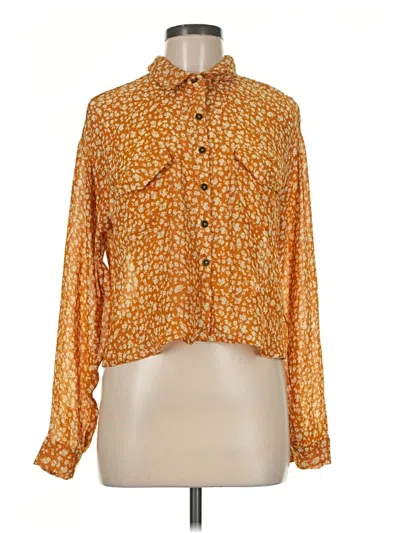 Pre-owned Wild Fable Long Sleeve Blouse In Orange