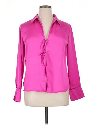 Pre-owned Wild Fable Long Sleeve Blouse In Pink