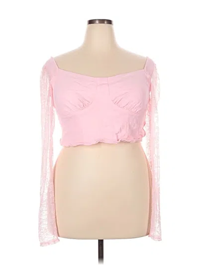 Pre-owned Wild Fable Long Sleeve Blouse In Pink