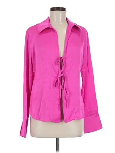 Pre-owned Wild Fable Long Sleeve Blouse In Pink