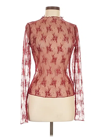 Pre-owned Wild Fable Long Sleeve Blouse In Red