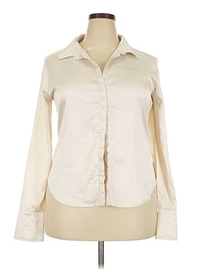 Pre-owned Wild Fable Long Sleeve Blouse In White