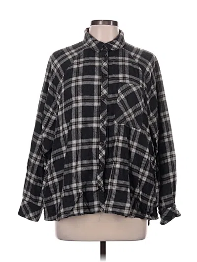 Pre-owned Wild Fable Long Sleeve Button Down Shirt In Black