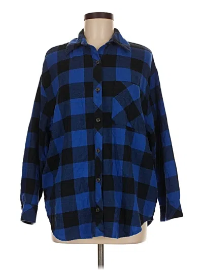 Pre-owned Wild Fable Long Sleeve Button Down Shirt In Blue